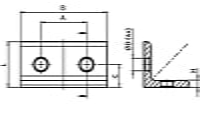 FATH wide inside corner bracket, 4 holes, slot size 8 - Part # 093WD7638