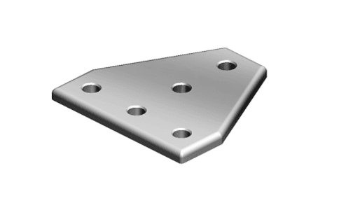 FATH tee flat plate, 5 holes, slot size 6 - Part # 093EVT7676